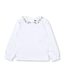 BeBe | フラワー刺繍丸襟スムースブラウス(90~150cm)(シャツ/ブラウス)