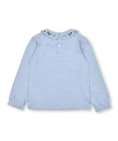 BeBe(ベベ)の「フラワー刺繍丸襟スムースブラウス(90~150cm)(シャツ/ブラウス・キッズ・ブルー/オフホワイト・120cm/100cm/150cm/130cm/140cm/110cm/90cm)」の9枚目の写真