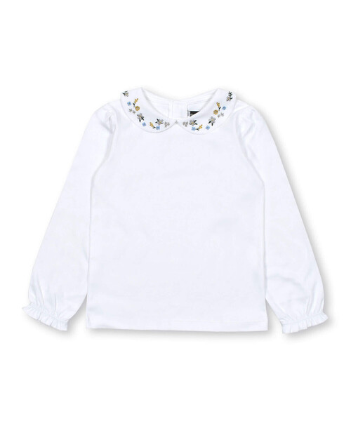 BeBe(ベベ)の「フラワー刺繍丸襟スムースブラウス(90~150cm)(シャツ/ブラウス・キッズ・ブルー/オフホワイト・120cm/100cm/150cm/130cm/140cm/110cm/90cm)」の15枚目の写真