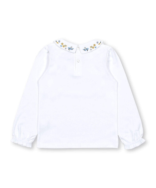 BeBe(ベベ)の「フラワー刺繍丸襟スムースブラウス(90~150cm)(シャツ/ブラウス・キッズ・ブルー/オフホワイト・120cm/100cm/150cm/130cm/140cm/110cm/90cm)」の16枚目の写真
