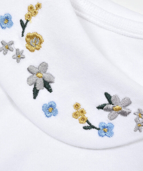 BeBe(ベベ)の「フラワー刺繍丸襟スムースブラウス(90~150cm)(シャツ/ブラウス・キッズ・ブルー/オフホワイト・120cm/100cm/150cm/130cm/140cm/110cm/90cm)」の17枚目の写真