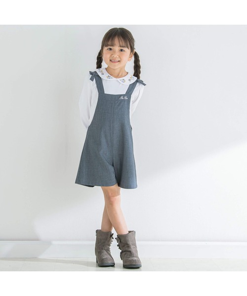 BeBe(ベベ)の「フラワー刺繍丸襟スムースブラウス(90~150cm)(シャツ/ブラウス・キッズ・ブルー/オフホワイト・120cm/100cm/150cm/130cm/140cm/110cm/90cm)」の22枚目の写真