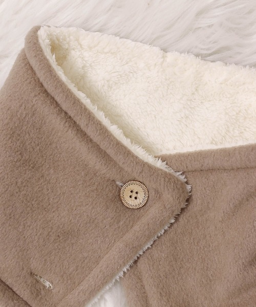 emesuelee（エメスーリー）の「フリース×シープ ボタン付ネックウォーマー（ネックウォーマー/スヌード・レディース・グレー/グレイッシュベージュ/ネイビー・フリー）」の14枚目の写真