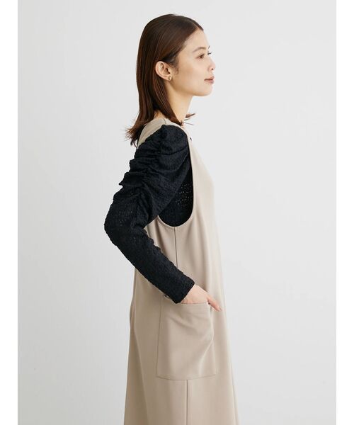 Petit fleur(プチフルール)の「・Petit Fleur フラワーレースプルオーバー(Tシャツ/カットソー・レディース・アイボリー/ブラック/ホワイト×ブラック・FREE)」の9枚目の写真
