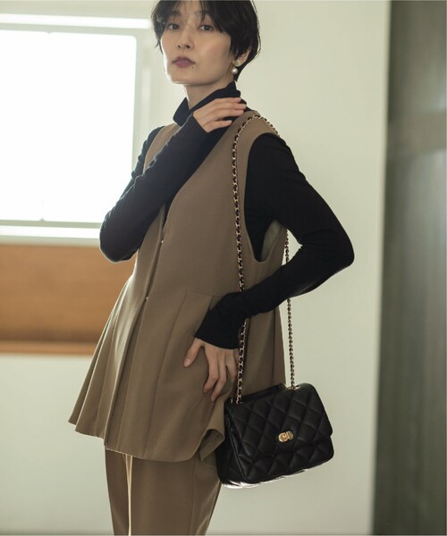 OPAQUE.CLIP（オペークドットクリップ）の「◆タートルネックカットソー/ネオサーモ【蓄熱素材/洗濯機洗い可】（Tシャツ/カットソー・レディース・チャコールグレー/オフホワイト/ブラック系2/ブラック・36/40/38/42/34）」の9枚目の写真