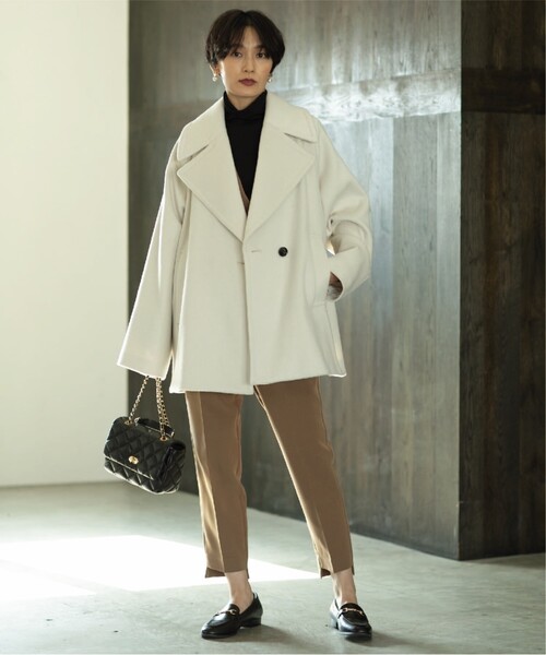 OPAQUE.CLIP（オペークドットクリップ）の「◆タートルネックカットソー/ネオサーモ【蓄熱素材/洗濯機洗い可】（Tシャツ/カットソー・レディース・チャコールグレー/オフホワイト/ブラック系2/ブラック・36/40/38/42/34）」の15枚目の写真