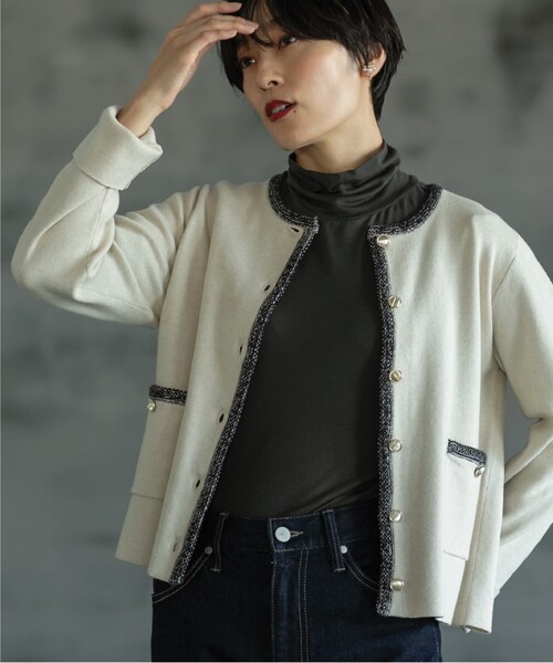 OPAQUE.CLIP（オペークドットクリップ）の「◆タートルネックカットソー/ネオサーモ【蓄熱素材/洗濯機洗い可】（Tシャツ/カットソー・レディース・チャコールグレー/オフホワイト/ブラック系2/ブラック・36/40/38/42/34）」の18枚目の写真