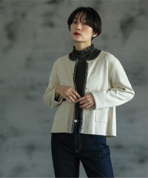 OPAQUE.CLIP（オペークドットクリップ）の「◆タートルネックカットソー/ネオサーモ【蓄熱素材/洗濯機洗い可】（Tシャツ/カットソー・レディース・チャコールグレー/オフホワイト/ブラック系2/ブラック・36/40/38/42/34）」の21枚目の写真