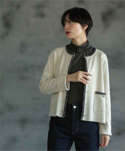 OPAQUE.CLIP（オペークドットクリップ）の「◆タートルネックカットソー/ネオサーモ【蓄熱素材/洗濯機洗い可】（Tシャツ/カットソー・レディース・チャコールグレー/オフホワイト/ブラック系2/ブラック・36/40/38/42/34）」の22枚目の写真