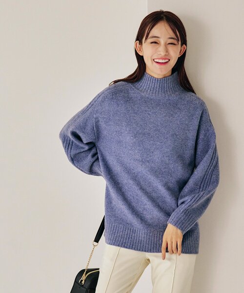 grove(グローブ)の「◆洗濯機で洗える!やわらかもっちりオーバーサイズニット(ニット/セーター・レディース・オフホワイト/グレー/ブラウン系その他/ブルー/ピンク系・02/03/04/05/01)」の4枚目の写真