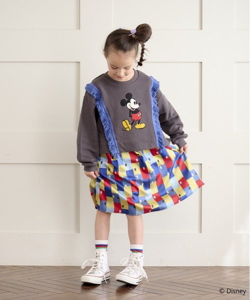 Disney(ディズニー)の「【Disney】ミッキーマウス/フリンジトレーナー(90~150cm)(スウェット・キッズ・ピンク/チャコール・130/120/90/100/150/110/140)」の9枚目の写真