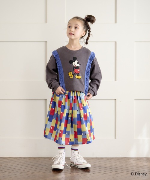 Disney(ディズニー)の「【Disney】ミッキーマウス/フリンジトレーナー(90~150cm)(スウェット・キッズ・ピンク/チャコール・130/120/90/100/150/110/140)」の13枚目の写真