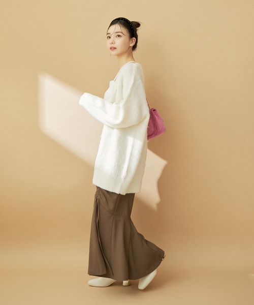 VIS(ビス)の「毛混Vネックシャギーカーディガン(カーディガン/ボレロ・レディース・チャコールグレー/ブルー系その他4/オフホワイト・FREE)」の10枚目の写真