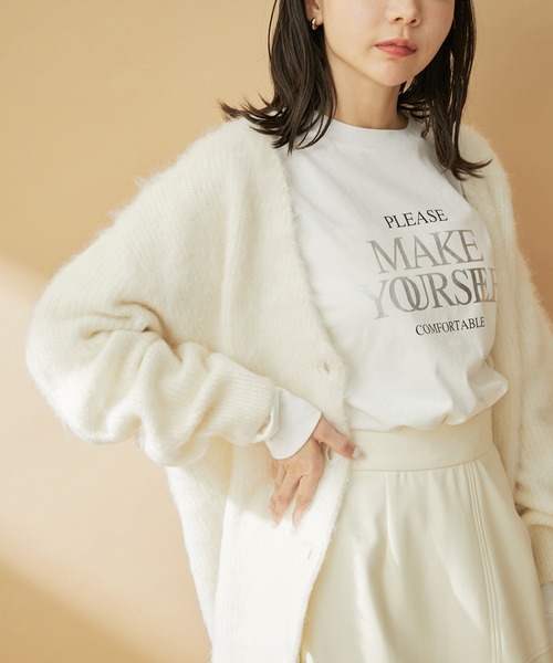 VIS(ビス)の「毛混Vネックシャギーカーディガン(カーディガン/ボレロ・レディース・チャコールグレー/ブルー系その他4/オフホワイト・FREE)」の11枚目の写真