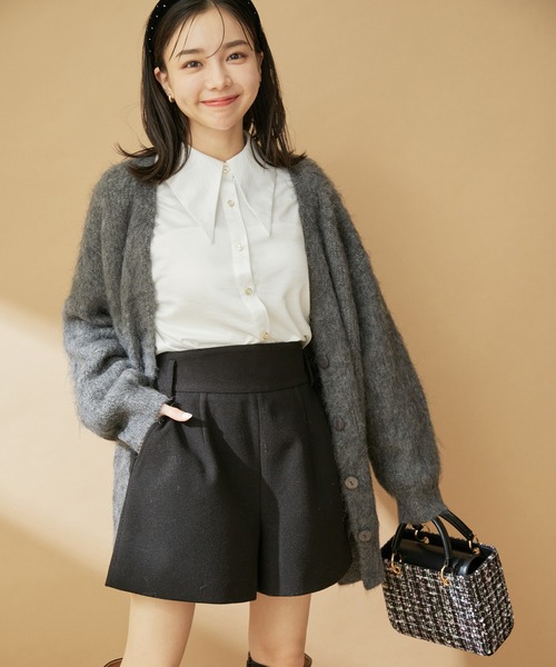 VIS(ビス)の「毛混Vネックシャギーカーディガン(カーディガン/ボレロ・レディース・チャコールグレー/ブルー系その他4/オフホワイト・FREE)」の17枚目の写真