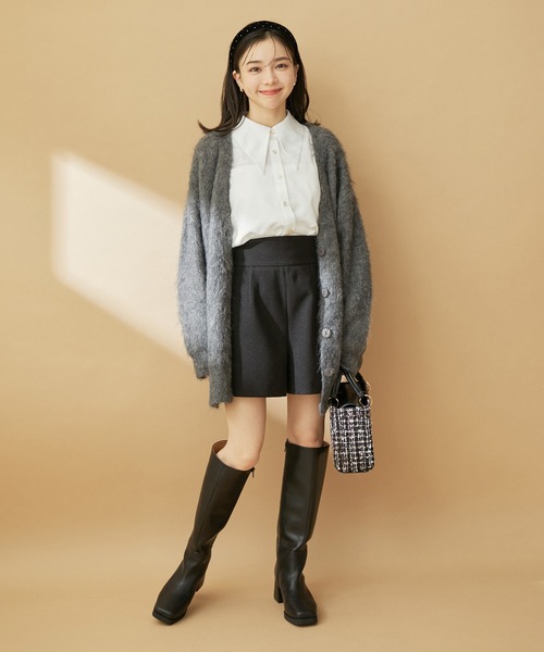 VIS(ビス)の「毛混Vネックシャギーカーディガン(カーディガン/ボレロ・レディース・チャコールグレー/ブルー系その他4/オフホワイト・FREE)」の19枚目の写真