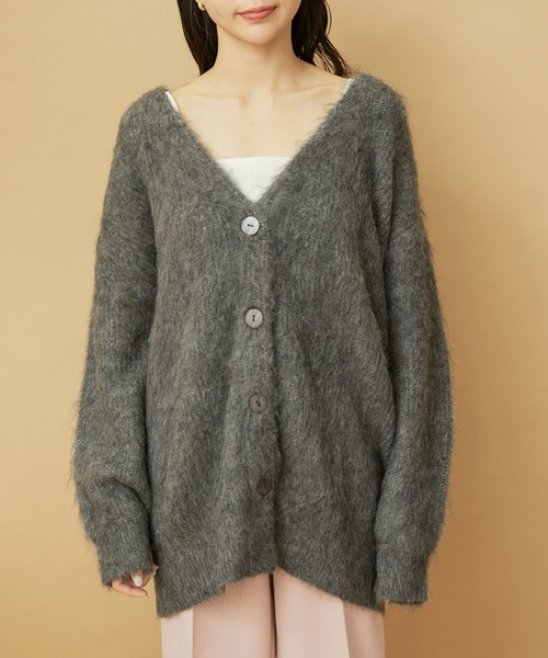 VIS(ビス)の「毛混Vネックシャギーカーディガン(カーディガン/ボレロ・レディース・チャコールグレー/ブルー系その他4/オフホワイト・FREE)」の20枚目の写真
