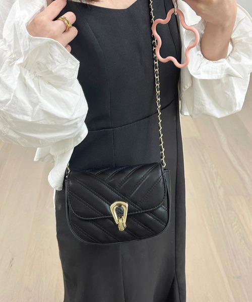 apres jour(アプレジュール)の「【apres jour×ARIAZ】キルティングミニショルダーバッグ(ショルダーバッグ・レディース・ブラック/オフホワイト・FREE)」の6枚目の写真