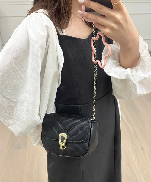 apres jour(アプレジュール)の「【apres jour×ARIAZ】キルティングミニショルダーバッグ(ショルダーバッグ・レディース・ブラック/オフホワイト・FREE)」の7枚目の写真