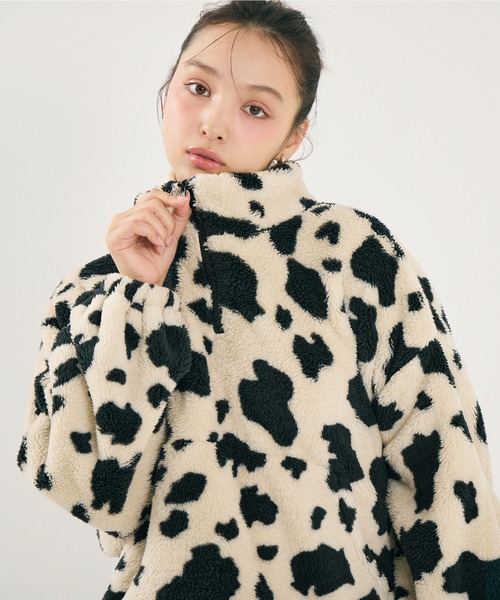 coca（coca）（コカ）の「【WEB限定】ボアハーフジップブルゾン（ブルゾン・レディース・キャメル/アイボリー/ブラック/カーキ/A/チャコール/ライトベージュ/その他・M/L）」の7枚目の写真