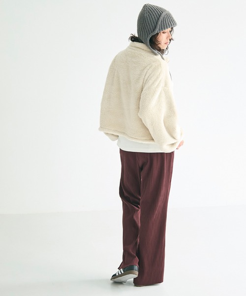 coca（coca）（コカ）の「【WEB限定】ボアハーフジップブルゾン（ブルゾン・レディース・キャメル/アイボリー/ブラック/カーキ/A/チャコール/ライトベージュ/その他・M/L）」の12枚目の写真