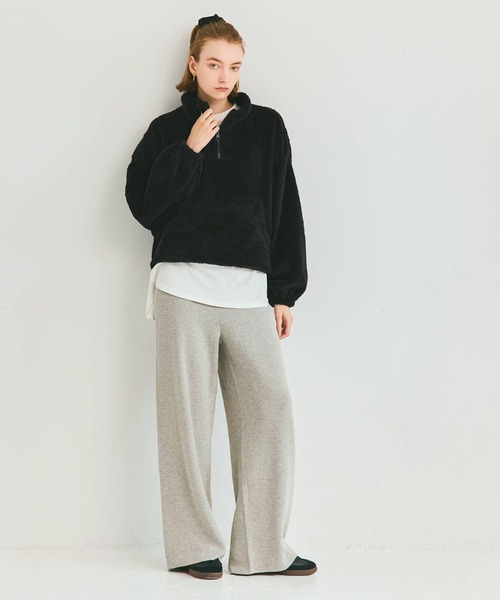 coca（coca）（コカ）の「【WEB限定】ボアハーフジップブルゾン（ブルゾン・レディース・キャメル/アイボリー/ブラック/カーキ/A/チャコール/ライトベージュ/その他・M/L）」の21枚目の写真