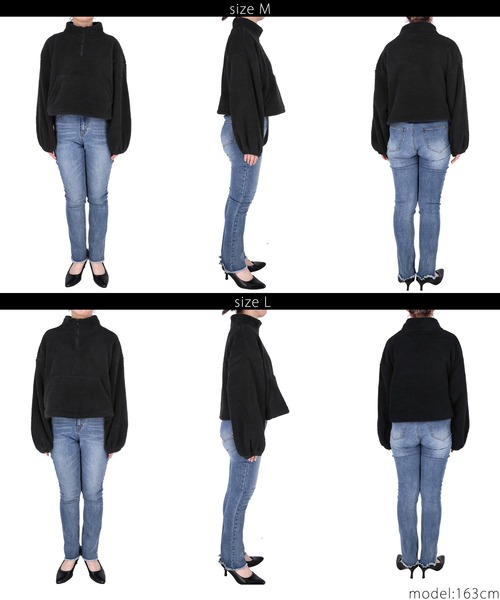 coca（coca）（コカ）の「【WEB限定】ボアハーフジップブルゾン（ブルゾン・レディース・キャメル/アイボリー/ブラック/カーキ/A/チャコール/ライトベージュ/その他・M/L）」の22枚目の写真