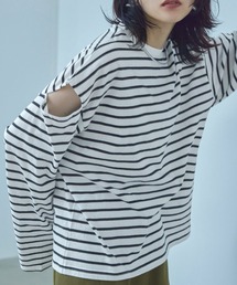オーバーサイズ カットアウト ボーダーロングTee