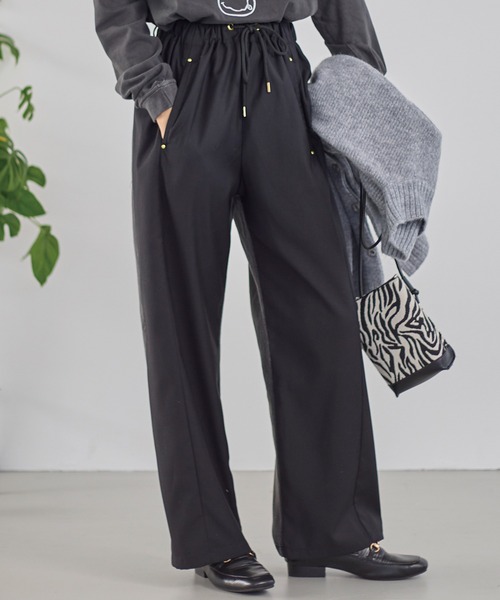 LAVEANGE（ラビアンジェ）の「デニム切替スラックス（デニムパンツ・レディース・ネイビー/ブラック・4L/L/3L/M/LL）」の11枚目の写真