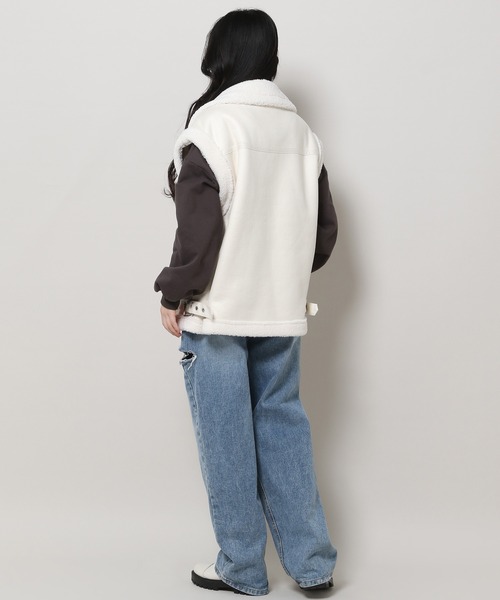 3.3 Field Trip （3.3フィールドトリップ）の「3.3 Field Trip／ムートンベスト 2984282（ブルゾン・レディース・ブラック/アイボリー・FREE）」の16枚目の写真