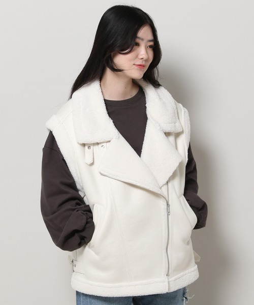 3.3 Field Trip （3.3フィールドトリップ）の「3.3 Field Trip／ムートンベスト 2984282（ブルゾン・レディース・ブラック/アイボリー・FREE）」の17枚目の写真