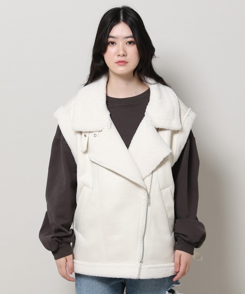 3.3 Field Trip （3.3フィールドトリップ）の「3.3 Field Trip／ムートンベスト 2984282（ブルゾン・レディース・ブラック/アイボリー・FREE）」の19枚目の写真