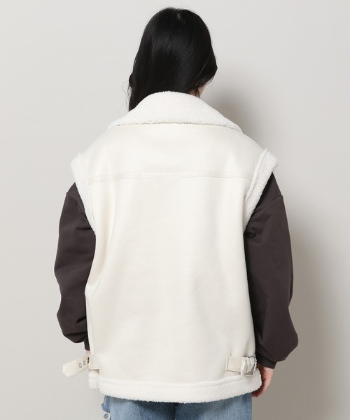 3.3 Field Trip （3.3フィールドトリップ）の「3.3 Field Trip／ムートンベスト 2984282（ブルゾン・レディース・ブラック/アイボリー・FREE）」の21枚目の写真