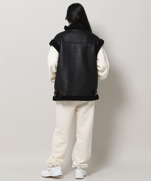 3.3 Field Trip （3.3フィールドトリップ）の「3.3 Field Trip／ムートンベスト 2984282（ブルゾン・レディース・ブラック/アイボリー・FREE）」の12枚目の写真