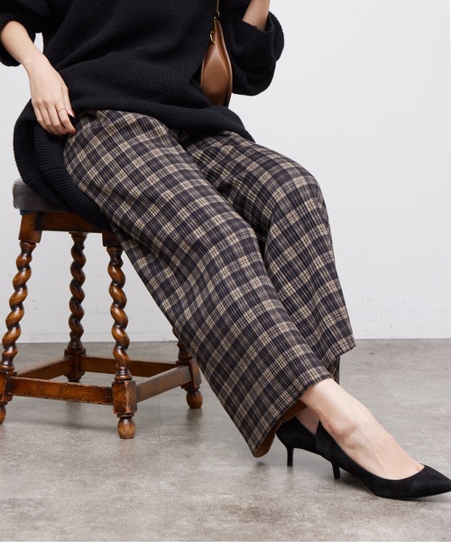 Chez toi(シェトワ)の「起毛ASST柄プリーツパンツ(その他パンツ・レディース・ブラック系その他/ネイビー/オレンジ/ブラック・FREE)」の3枚目の写真