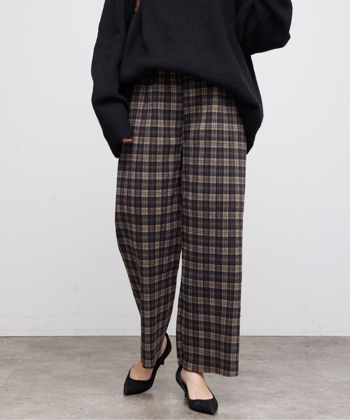 Chez toi(シェトワ)の「起毛ASST柄プリーツパンツ(その他パンツ・レディース・ブラック系その他/ネイビー/オレンジ/ブラック・FREE)」の6枚目の写真