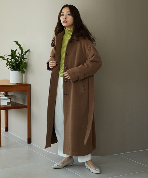 MISCH MASCH（ミッシュマッシュ）の「■2023秋冬新作■ステンカラーコート/MO33C02（ステンカラーコート・レディース・ベージュ/ブラウン/ブラック・L/S/M）」の3枚目の写真