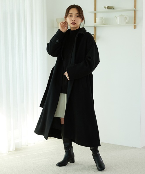 MISCH MASCH（ミッシュマッシュ）の「■2023秋冬新作■ステンカラーコート/MO33C02（ステンカラーコート・レディース・ベージュ/ブラウン/ブラック・L/S/M）」の2枚目の写真