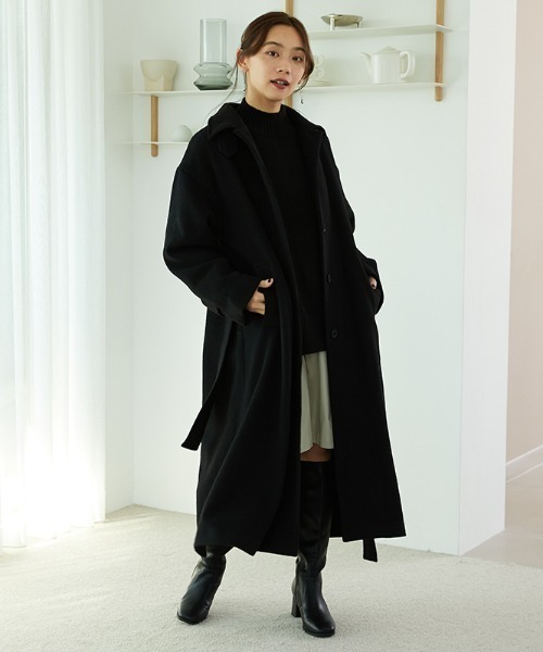 MISCH MASCH（ミッシュマッシュ）の「■2023秋冬新作■ステンカラーコート/MO33C02（ステンカラーコート・レディース・ベージュ/ブラウン/ブラック・L/S/M）」の4枚目の写真