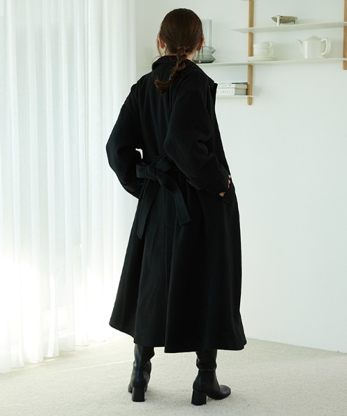 MISCH MASCH（ミッシュマッシュ）の「■2023秋冬新作■ステンカラーコート/MO33C02（ステンカラーコート・レディース・ベージュ/ブラウン/ブラック・L/S/M）」の6枚目の写真