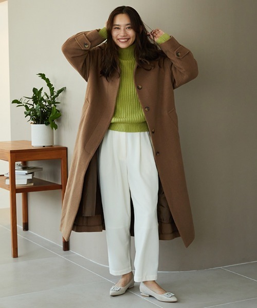 MISCH MASCH（ミッシュマッシュ）の「■2023秋冬新作■ステンカラーコート/MO33C02（ステンカラーコート・レディース・ベージュ/ブラウン/ブラック・L/S/M）」の7枚目の写真