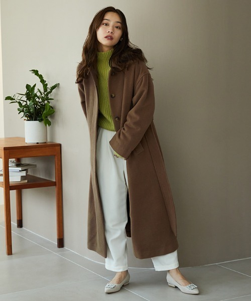 MISCH MASCH（ミッシュマッシュ）の「■2023秋冬新作■ステンカラーコート/MO33C02（ステンカラーコート・レディース・ベージュ/ブラウン/ブラック・L/S/M）」の8枚目の写真