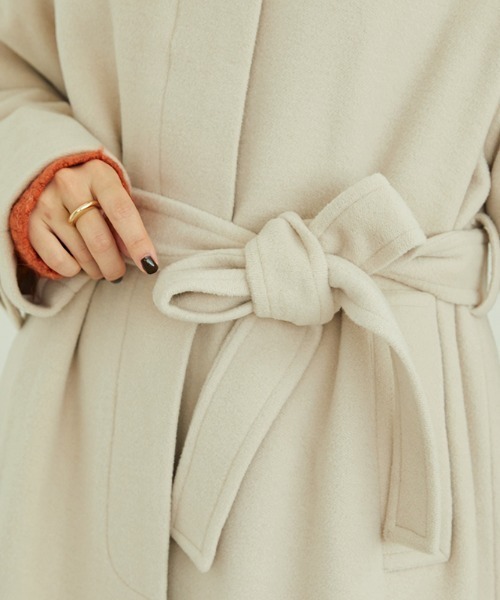 MISCH MASCH（ミッシュマッシュ）の「■2023秋冬新作■ステンカラーコート/MO33C02（ステンカラーコート・レディース・ベージュ/ブラウン/ブラック・L/S/M）」の13枚目の写真