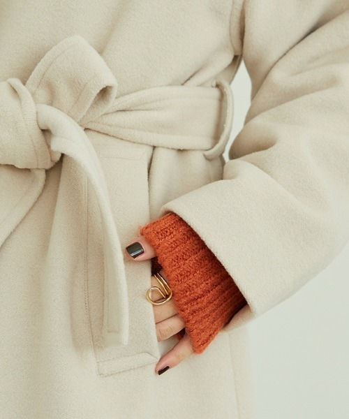 MISCH MASCH（ミッシュマッシュ）の「■2023秋冬新作■ステンカラーコート/MO33C02（ステンカラーコート・レディース・ベージュ/ブラウン/ブラック・L/S/M）」の14枚目の写真