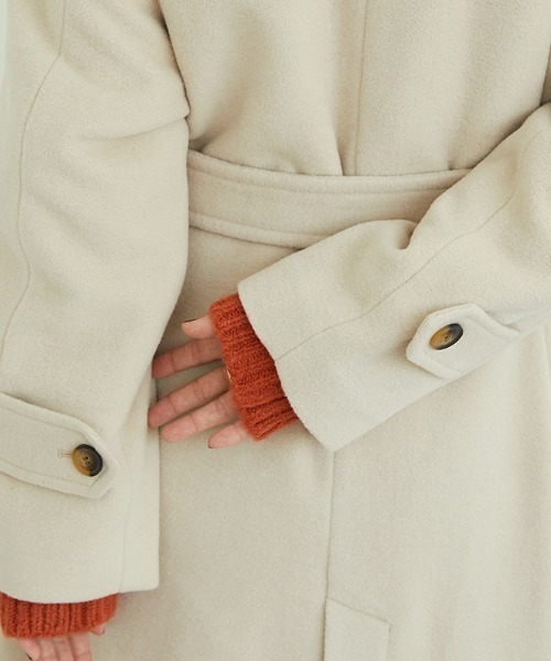 MISCH MASCH（ミッシュマッシュ）の「■2023秋冬新作■ステンカラーコート/MO33C02（ステンカラーコート・レディース・ベージュ/ブラウン/ブラック・L/S/M）」の15枚目の写真