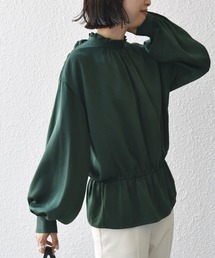 【ZOZO限定】SHIPS.me:ギャザー バック タイ ブラウス