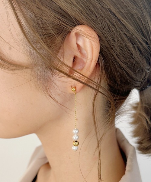 2個SET)ピアス ステンレス ドロップ 雫型 スタッドピアス 18K