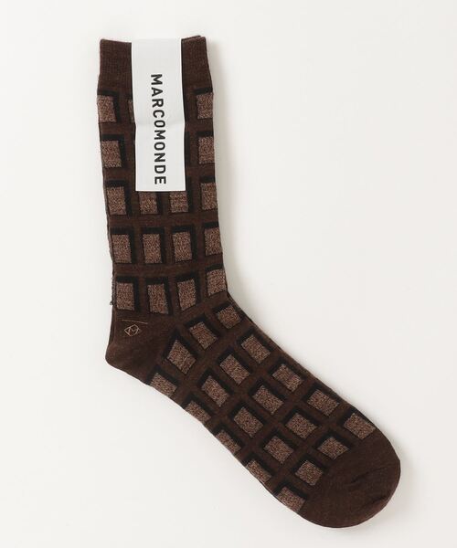 MARCOMONDE（マルコモンド）の「MARCOMONDE（マルコモンド）＠ BELGIUM pattern 04（ソックス/靴下・メンズ・イエロー/ブラウン/ホワイト/グレー・F）」の3枚目の写真