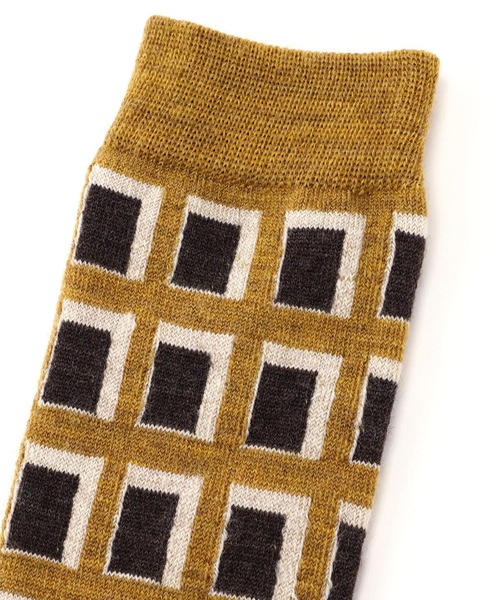 MARCOMONDE（マルコモンド）の「MARCOMONDE（マルコモンド）＠ BELGIUM pattern 04（ソックス/靴下・メンズ・イエロー/ブラウン/ホワイト/グレー・F）」の5枚目の写真