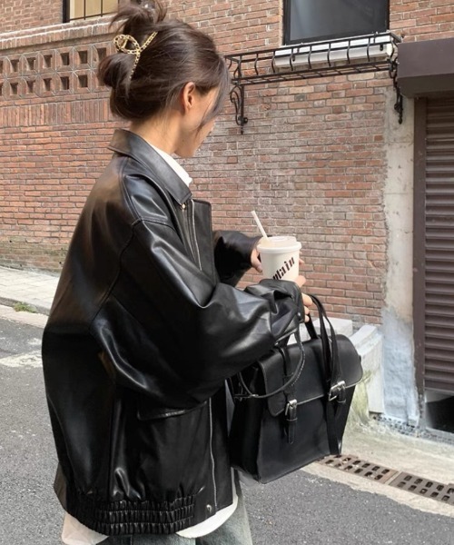 Ritzy（リッツィー）の「PUブルゾン（ブルゾン・レディース・ブラウン/ブラック・M/L）」の5枚目の写真